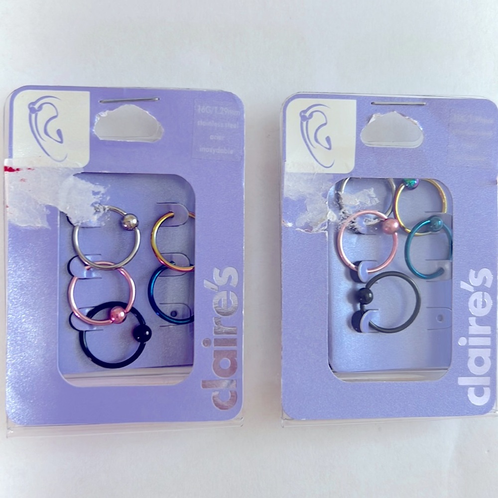 NEW! Claire’s boutique 10 stainless steal earrings
